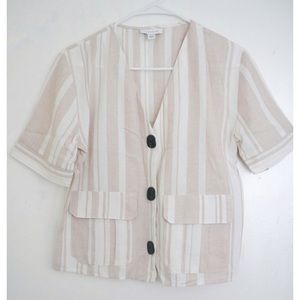 Topshop Button Down Short Sleeve Top